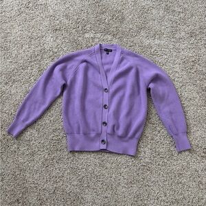 Universal Standard Lavender Button-Up V-Neck Cardigan